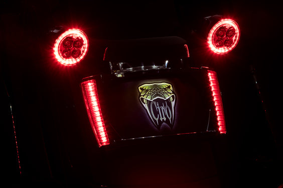LED Lighted License Plate Frame, Red Lens, Black