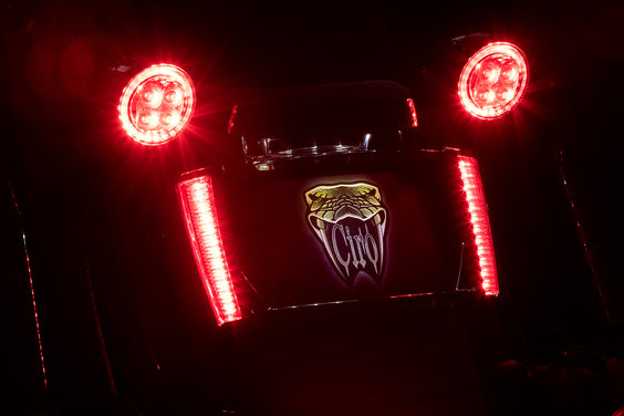LED Lighted License Plate Frame, Red Lens, Black