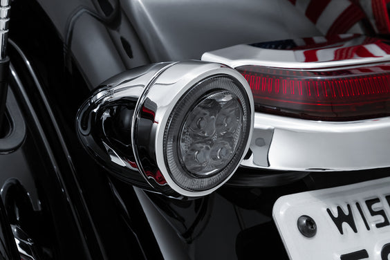 FANG SIGNAL INSERTS, SMOKE LENS, RED LEDS, CHROME BEZEL