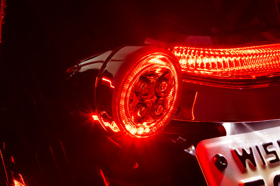 FANG SIGNAL INSERTS, SMOKE LENS, RED LEDS, CHROME BEZEL