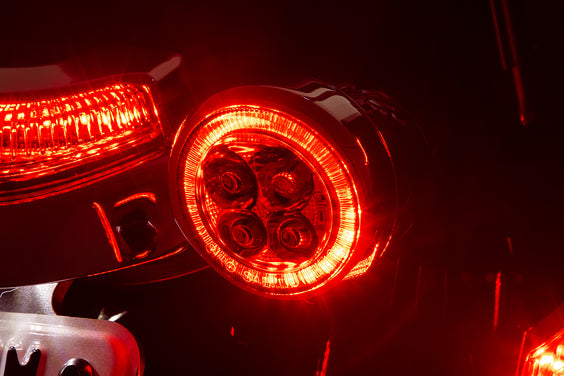 FANG SIGNAL INSERTS, RED LENS, RED LEDS, CHROME BEZEL