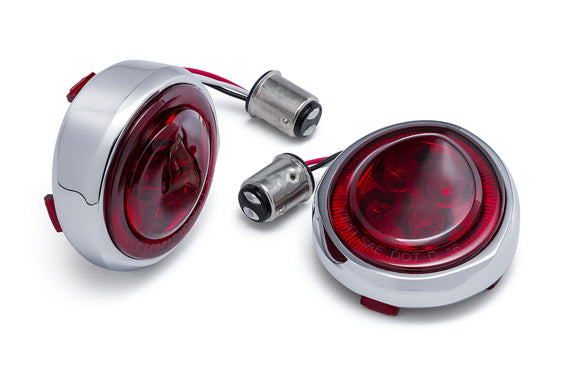 FANG SIGNAL INSERTS, RED LENS, RED LEDS, CHROME BEZEL