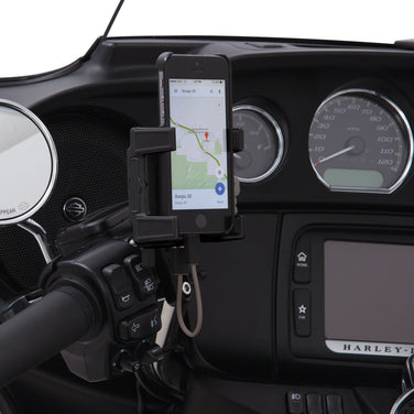 Premium Smartphone Holder w/ Charger, Perch Mount, Black