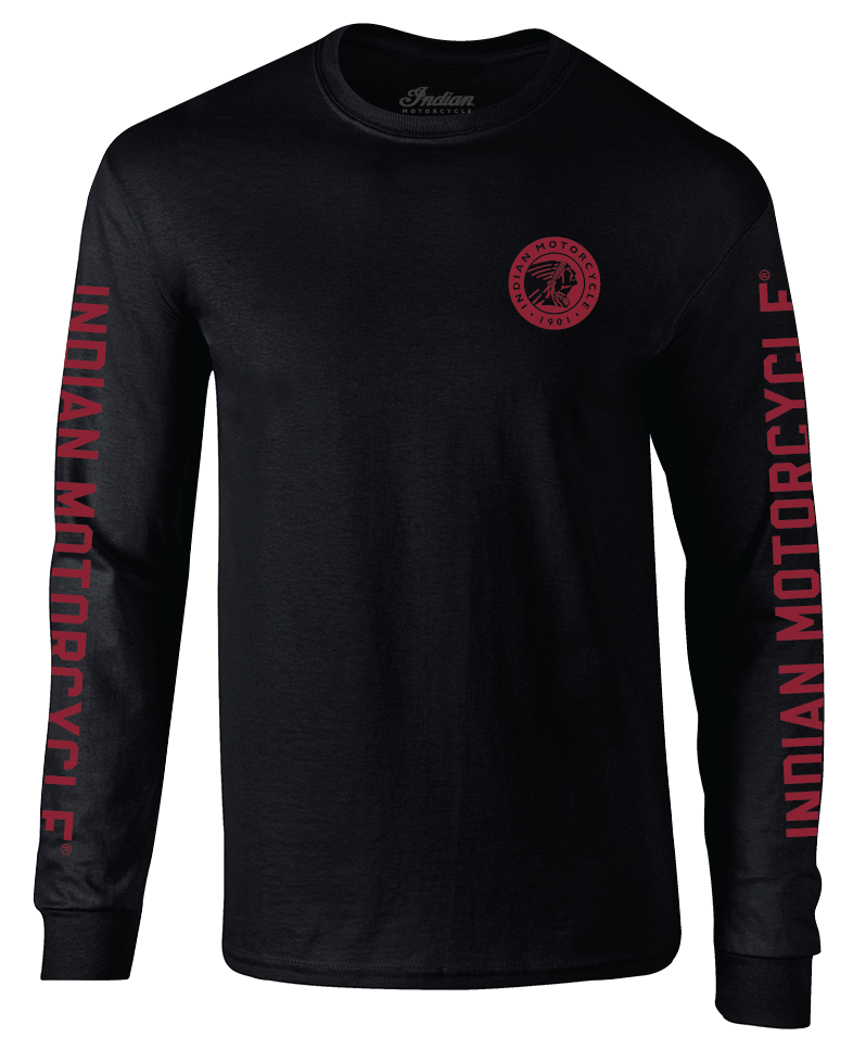 Indian Coin Logo Long Sleeve - Black