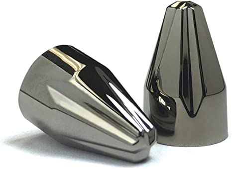 Fluted Black Chrome Bolt Caps 1/4