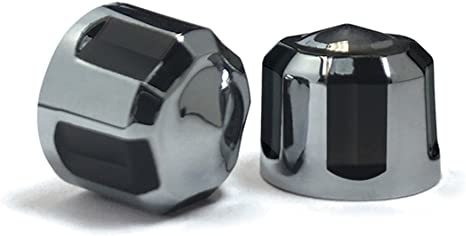 Diamond Cut Crown Chr & Blk Bolt Caps TWIN CAM