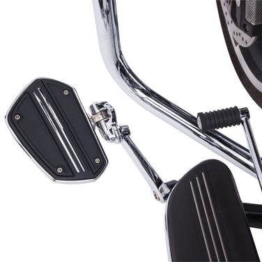 Twin Rail Floorboards w/ Adapters for H-D Male Mount Clevis, Chrome