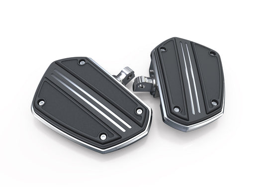 Twin Rail Floorboards w/ Adapters for H-D Male Mount Clevis, Chrome