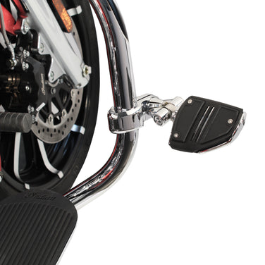Hingeless Clamp, Clevis w/ Twin Rail Footrests, Chrome