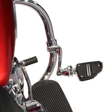 Hingeless Clamp, Clevis, Arm w/ Twin Rail Footrests, Chrome