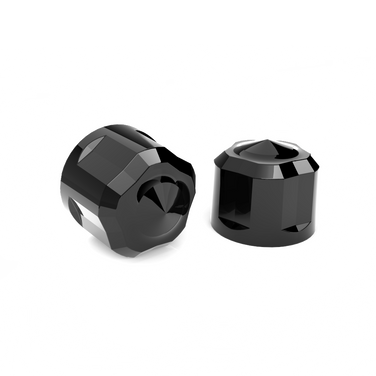 Diamond Cut Crown Bolt Cap Kit TWIN CAM Blk Painted
